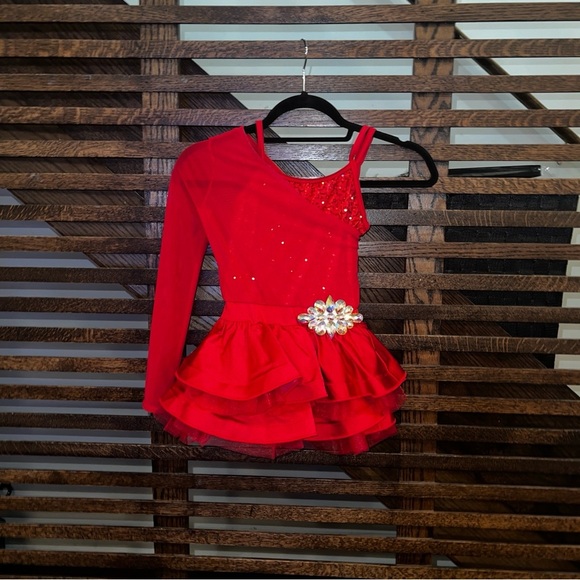 Weissman red jazz dress- size IC - Picture 4 of 6